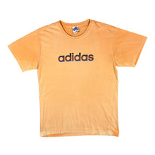 Load image into Gallery viewer, Early 00&#39;s ADIDAS Gradient Logo Spellout Graphic Faded Orange T-Shirt
