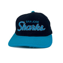 Load image into Gallery viewer, Vintage 90's Sports Specialties NHL SAN JOSE SHARKS Made In Costa Rica Embroidered Ice Hockey Wool Baseball Cap
