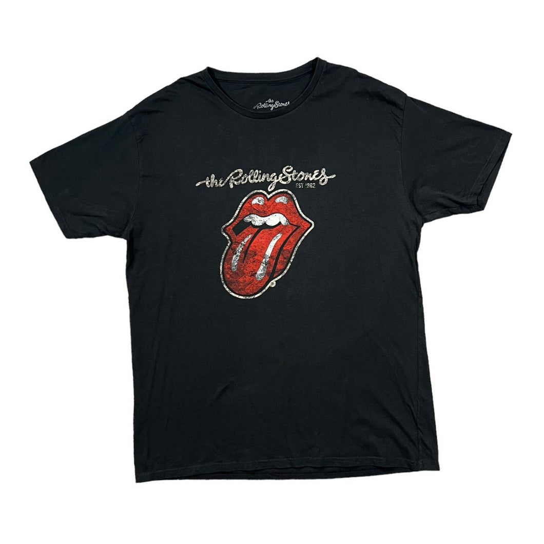 THE ROLLING STONES Classic Lips Tongue Graphic Logo Spellout Rock Band T-Shirt