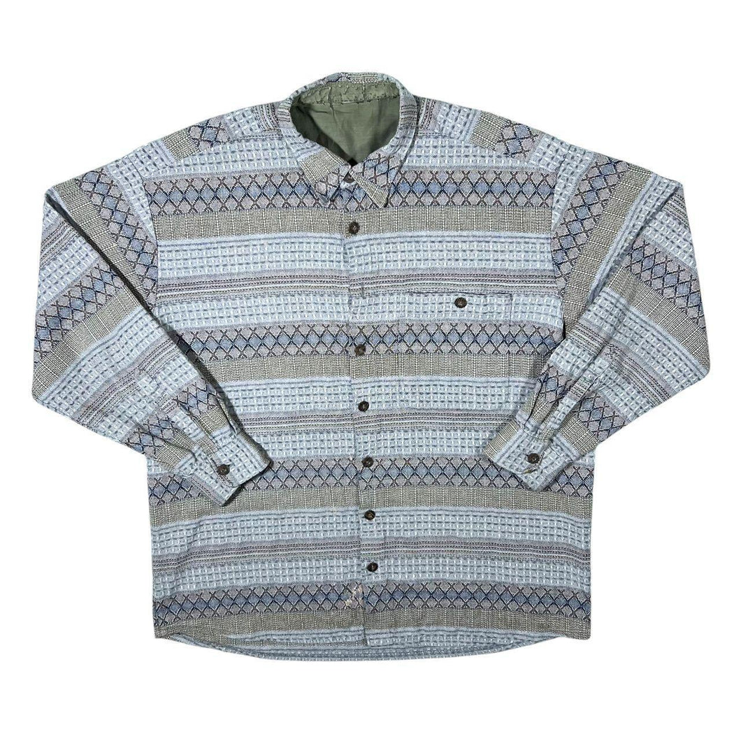 Vintage 90's Crazy Abstract Patterned Long Sleeve Flannel Shirt