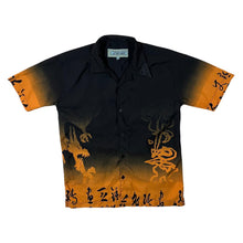 Load image into Gallery viewer, Early 00&#39;s Urban Gear Gothic Y2K Dragon Black Orange Short Sleeve Shirt
