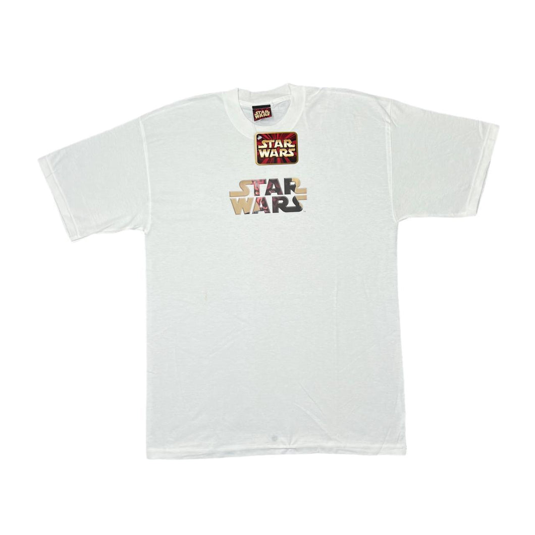 Deadstock Vintage STAR WARS Episode One The Phantom Menace Classic Logo Darth Maul Sci-Fi Movie Graphic T-Shirt