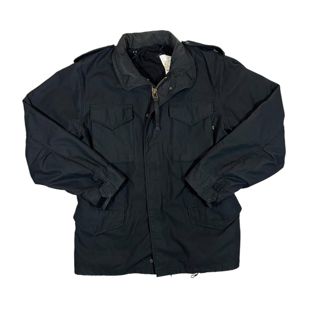 Vintage ALPHA INDUSTRIES Cold Weather Man's Field Coat Black Large Regular