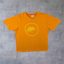 Load image into Gallery viewer, Early 00’s Nike Classic Big Logo Spellout Graphic Orange Short Sleeve T-Shirt
