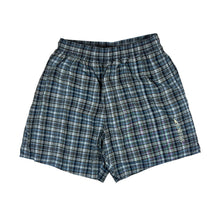 Load image into Gallery viewer, Early 00&#39;s SPEEDO Embroidered Mini Logo Blue Grey Check Swimming Trunks Board Shorts
