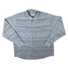 Load image into Gallery viewer, Vintage Centerline Grey Black Micro Patterned Long Sleeve Flannel Shirt
