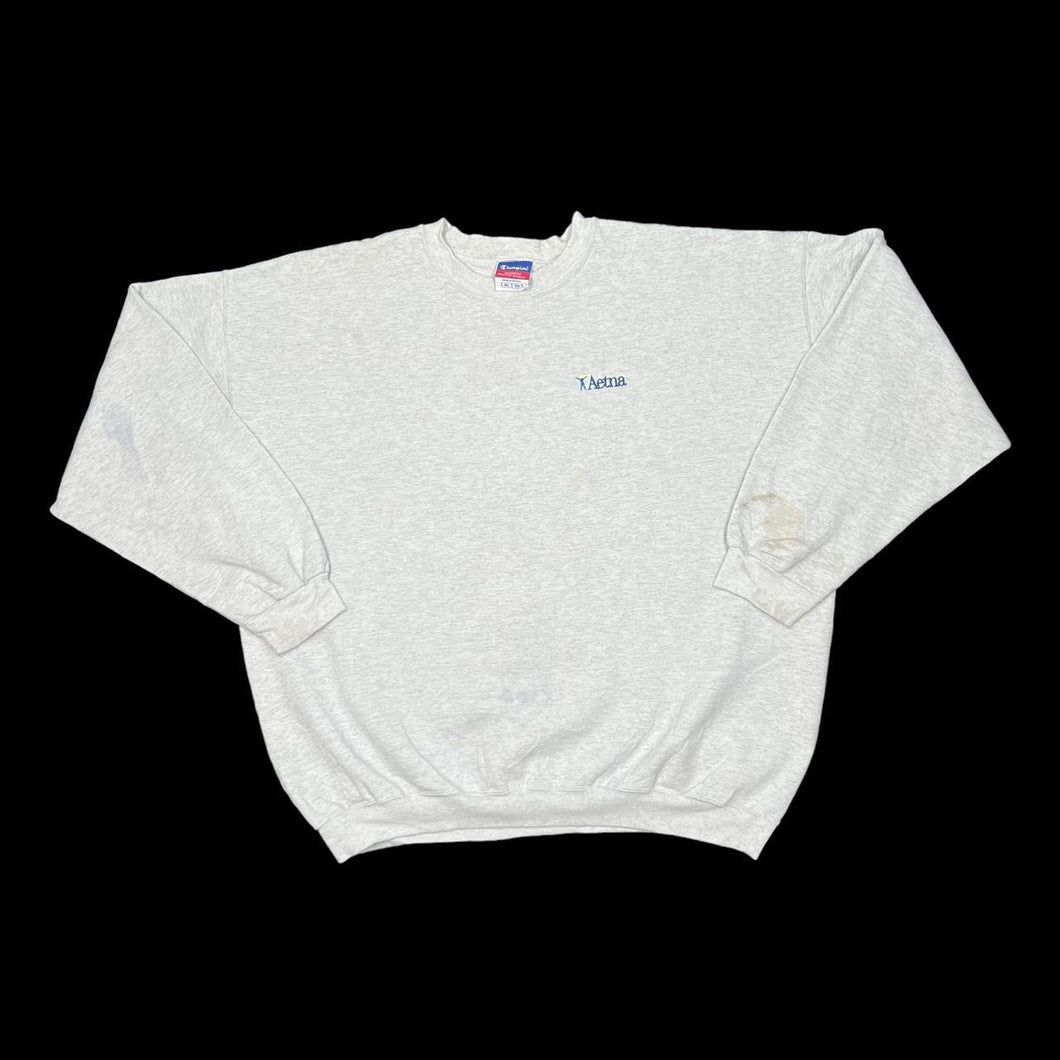 Early 00’s CHAMPION “Aetna” Embroidered Mini Logo Crewneck Sweatshirt