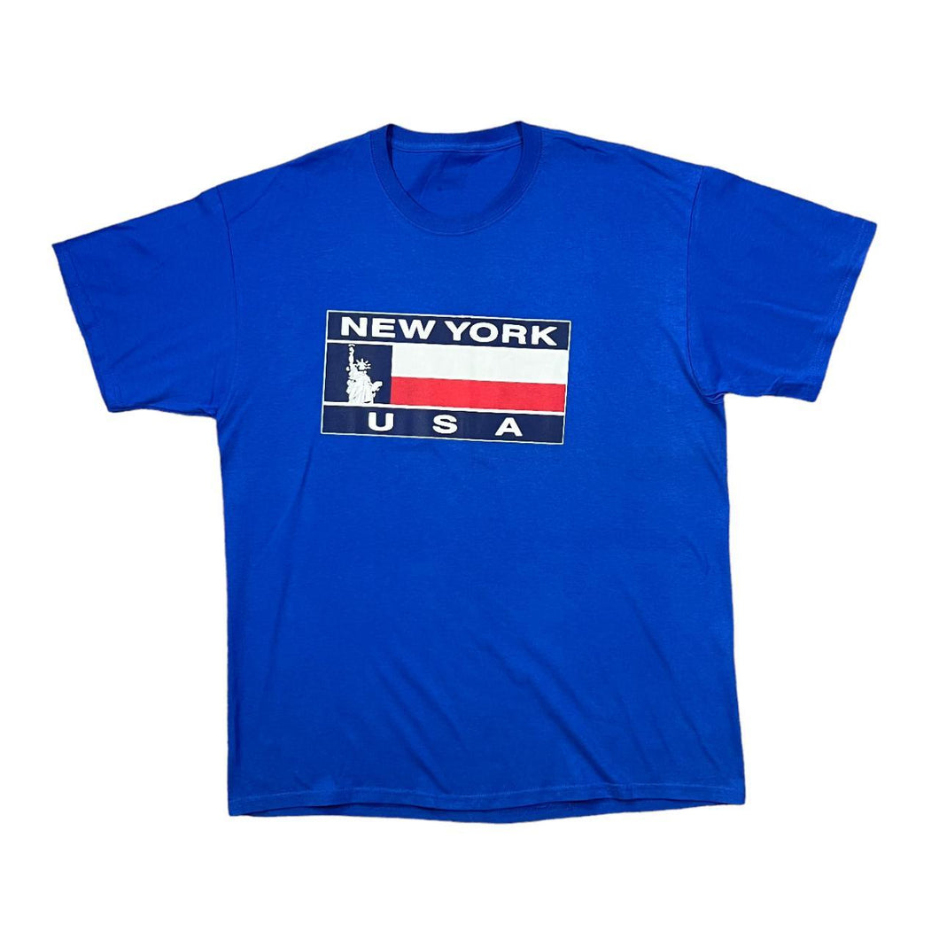 NEW YORK USA Statue Of Liberty Souvenir Spellout Graphic T-Shirt
