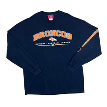 Load image into Gallery viewer, NFL DENVER BRONCOS Football Logo Spellout Graphic Long Sleeve T-Shirt
