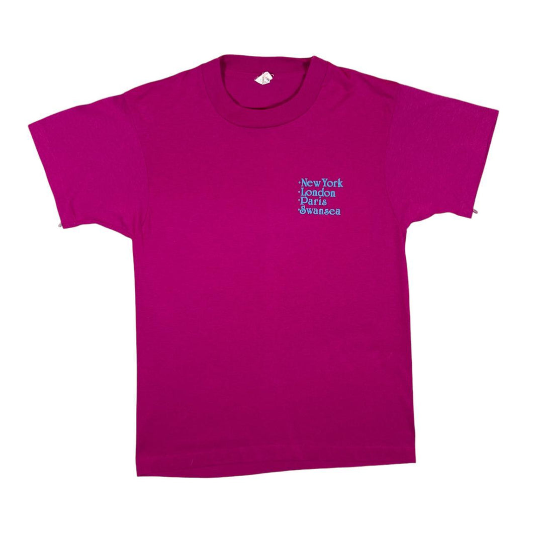 Vintage 90's Screen Stars NEW YORK LONDON PARIS SWANSEA Souvenir Graphic Single Stitch T-Shirt