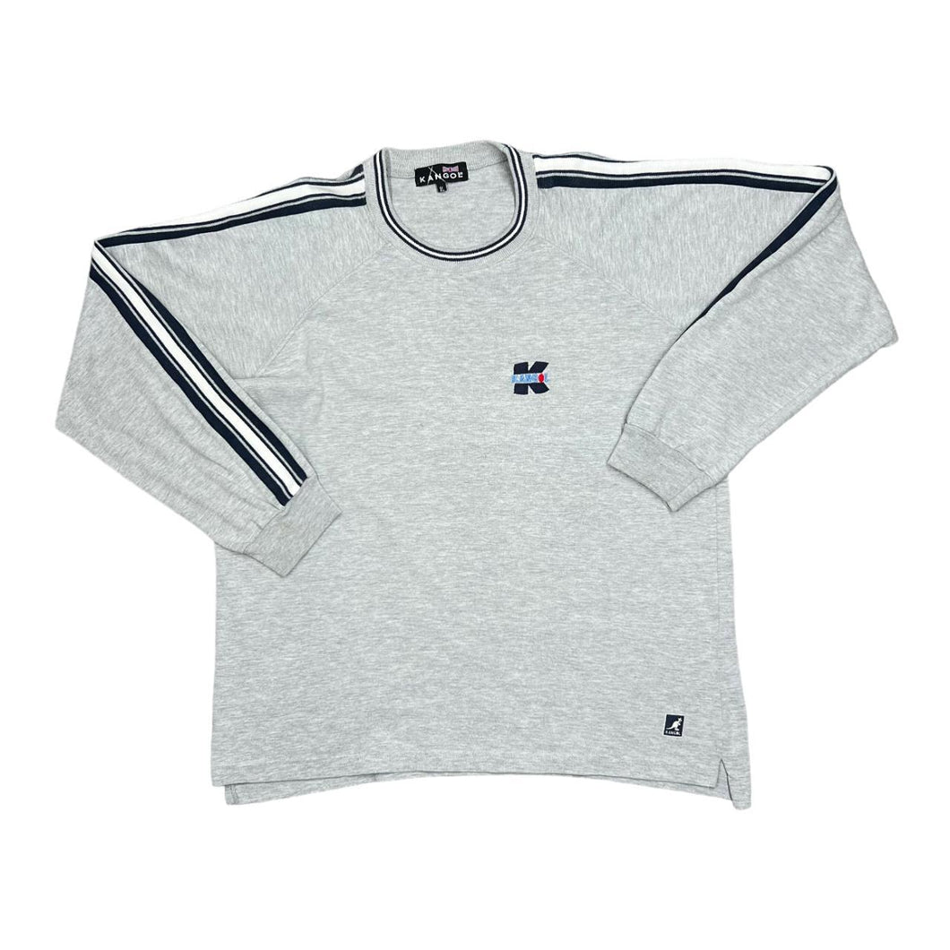 Early 00's KANGOL Classic Embroidered Mini Logo Sleeve Striped Crewneck Sweatshirt