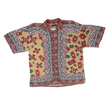 Load image into Gallery viewer, Vintage Energy Abstract Crazy Patterned 100% Viscose Short Sleeve Shirt
