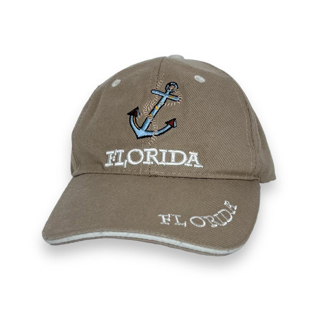 Early 00's FLORIDA USA Embroidered Anchor Souvenir Spellout Baseball Cap