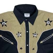 Load image into Gallery viewer, Vintage Gortrud Cowboy Western Suede Effect Panel Popper Long Sleeve Shirt
