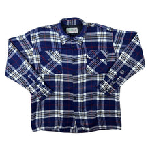 Load image into Gallery viewer, Vintage Henryk Navy White Red Yellow Plaid Check Long Sleeve Acrylic Flannel Shirt
