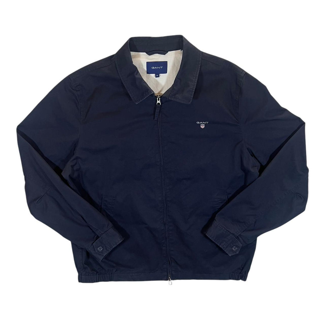 GANT Classic Basic Navy Blue Mini Logo Windbreaker Zip Bomber Jacket