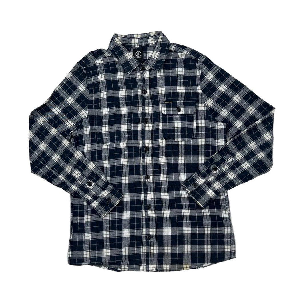 VOLCOM Classic Skater Plaid Check Long Sleeve Flannel Cotton Shirt