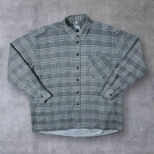 Load image into Gallery viewer, Vintage Elegant Flanell Style Grey White Plaid Check Long Sleeve Cotton Flannel Shirt
