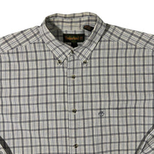 Load image into Gallery viewer, Vintage Timberland Blue Grey Plaid Check Long Sleeve Button-Up Cotton Shirt
