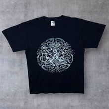 Load image into Gallery viewer, FOTL Gothic Tribal Celtic Motif Graphic Black T-Shirt
