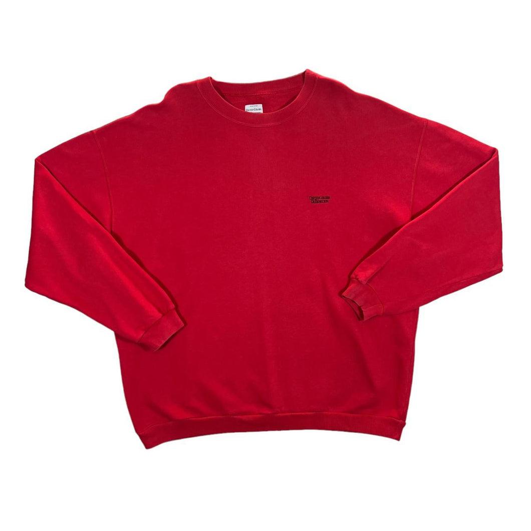 Vintage UNITED COLORS OF BENETTON Made In Italy Embroidered Mini Logo Red Sweatshirt