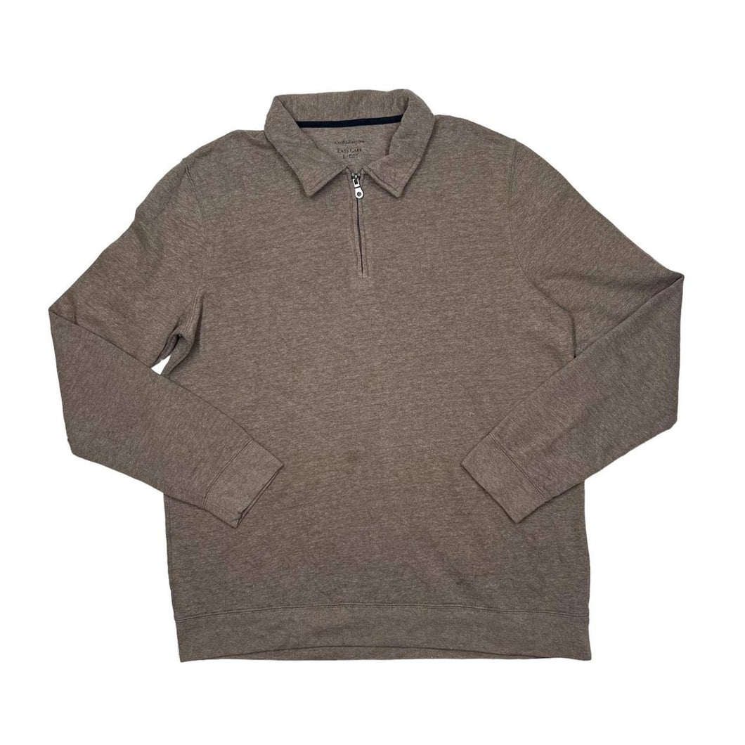 CROFT & BARROW Classic Basic Essential 1/4 Zip Pullover Collared Sweatshirt