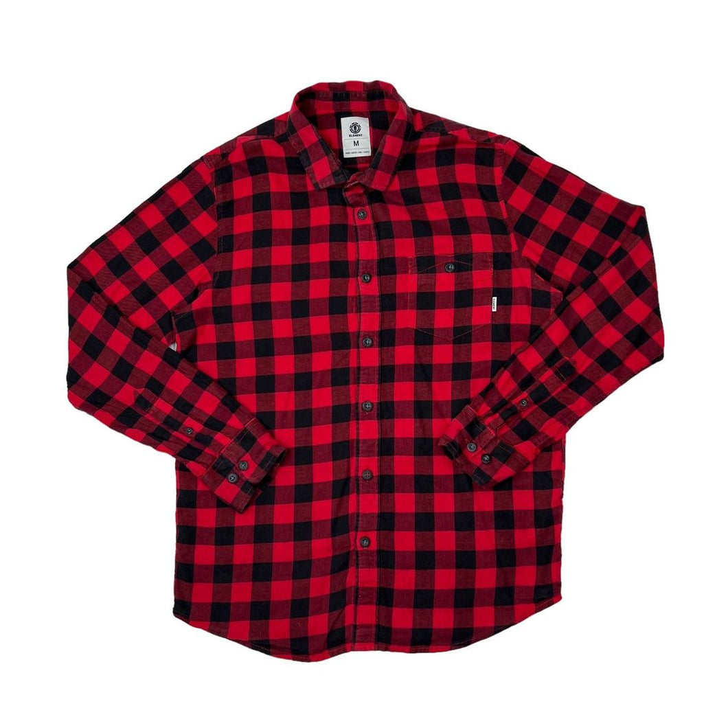 ELEMENT Skater Plaid Check Long Sleeve Flannel Cotton Shirt