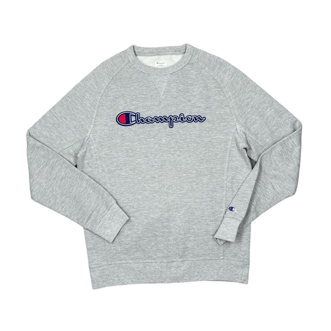 CHAMPION Classic Embroidered Big Logo Spellout Crewneck Sweatshirt