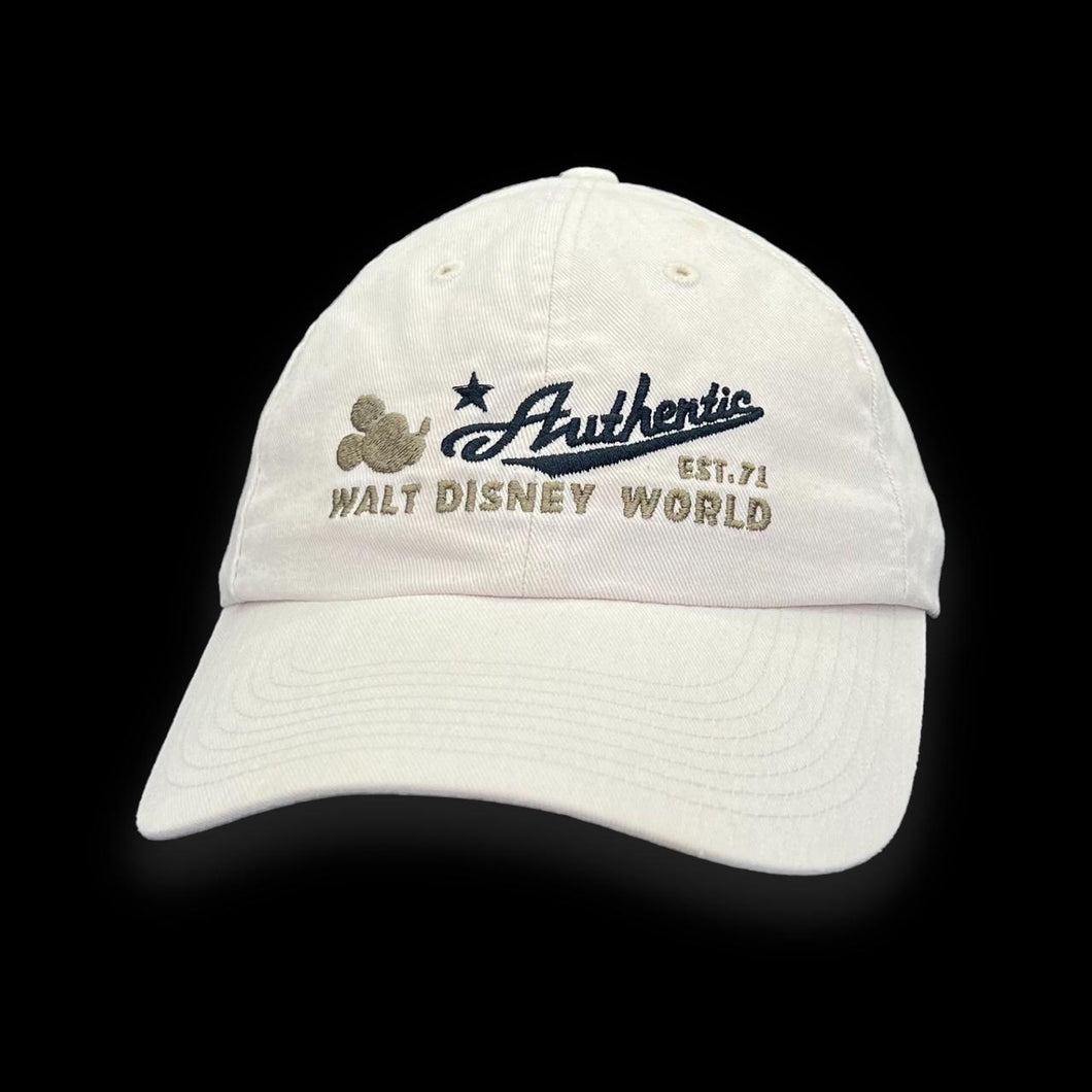 WALT DISNEY WORLD “Authentic” Embroidered Souvenir Spellout Baseball Cap