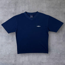 Load image into Gallery viewer, Umbro Classic Embroidered Mini Logo Navy Blue V-Neck T-Shirt
