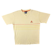 Load image into Gallery viewer, Early 00&#39;s Le Coq Sportif Embroidered Mini Logo Yellow V-Neck Cotton T-Shirt
