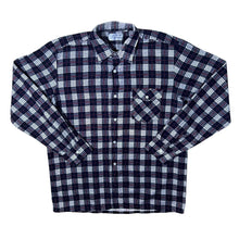 Load image into Gallery viewer, Vintage Huihuan Black White Grey Red Plaid Check Cotton Long Sleeve Flannel Shirt
