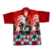 Load image into Gallery viewer, Early 00’s OXYZONE Hawaiian Tropical Car Patterned All-Over Print Polyester Shirt

