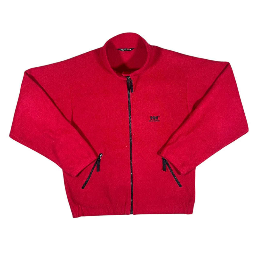 HELLY HANSEN Classic Mini Logo Red Zip Fleece Sweatshirt