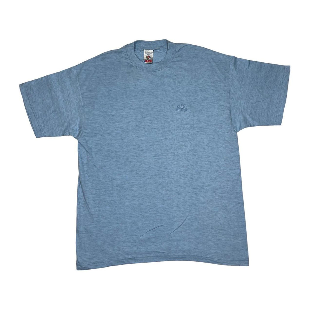 Vintage 90’s FRUIT OF THE LOOM Embroidered Mini Logo Short Sleeve Cotton T-Shirt