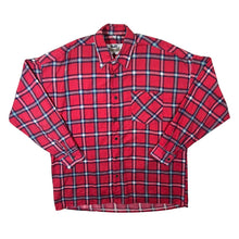 Load image into Gallery viewer, Vintage Southwest Castle Red Multi Plaid Check Long Sleeve Flannel Shirt
