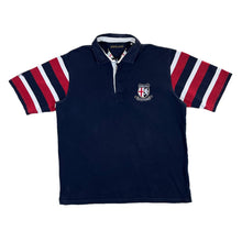 Load image into Gallery viewer, Cotton Traders x ENGLAND RUGBY Embroidered Crest Logo Striped Sleeve Polo Shirt
