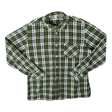 Load image into Gallery viewer, Vintage Absolwent Green Multi Plaid Check Long Sleeve Cotton Flannel Shirt
