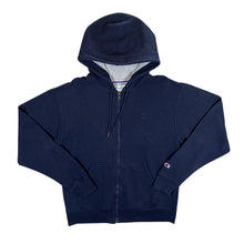 Load image into Gallery viewer, Champion Classic Navy Blue Embroidered Mini Logo Zip Hoodie
