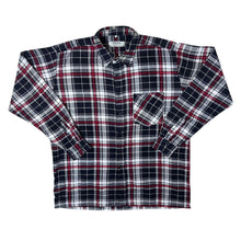 Load image into Gallery viewer, Vintage Vesta Red White Black Grey Plaid Check Long Sleeve Flannel Shirt
