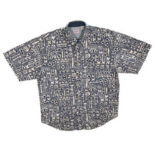 Load image into Gallery viewer, Vintage 90's Bugle Boy Company Crazy Abstract Patterned Ramie Cotton Short Sleeve Shirt
