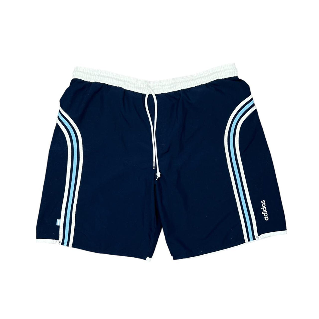 Early 00's ADIDAS Classic Three Stripe Embroidered Mini Spellout Swim Board Shorts Trunks