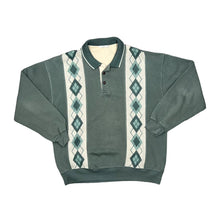 Load image into Gallery viewer, Vintage 90&#39;s ST MICHAEL Marks &amp; Spencer Argyle Check Knit Panel Collared Sweatshirt
