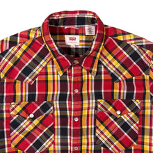 Load image into Gallery viewer, Levi&#39;s Multi Plaid Check Western Style Popper Button Cotton Long Sleeve Shirt
