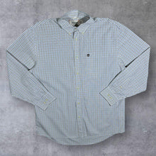 Load image into Gallery viewer, Timberland White Blue Brown Check Long Sleeve Cotton Button-Up Shirt
