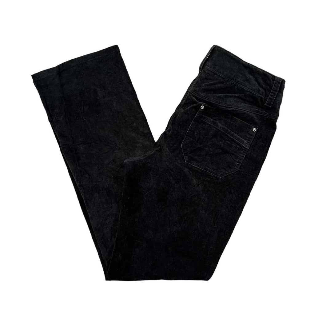 TRIBAL Classic Slim Fit Black Corduroy Cord Trousers
