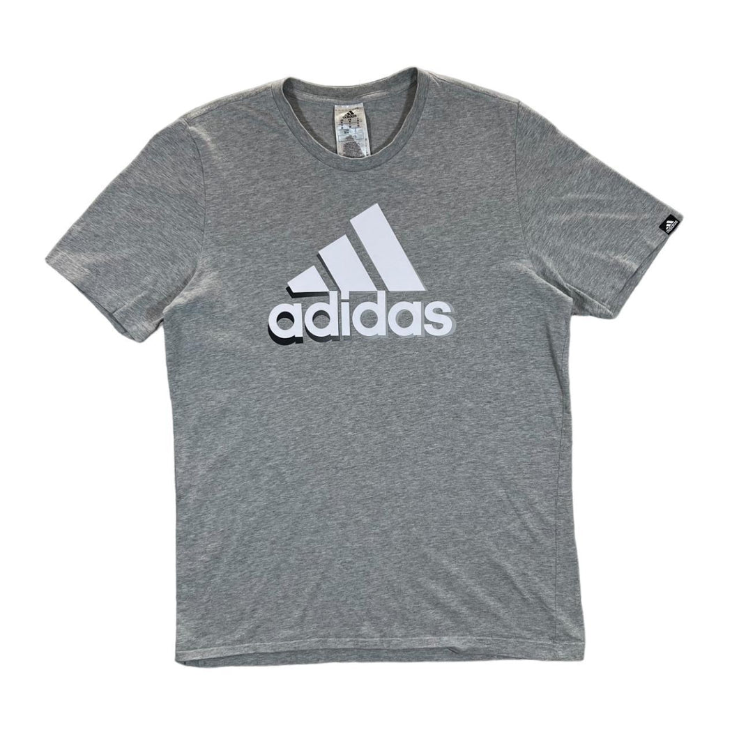 ADIDAS Classic Big Logo Spellout Graphic Grey Short Sleeve T-Shirt