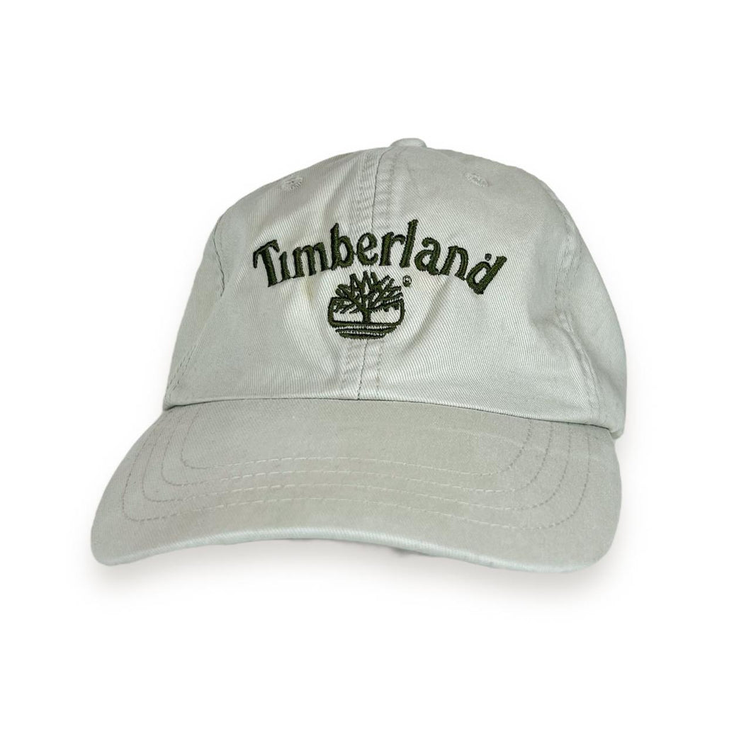 Early 00's TIMBERLAND Classic Embroidered Mini Logo Cream Baseball Cap