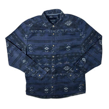 Load image into Gallery viewer, Bonobo Jeans Crazy Aztec Patterned Navy Blue Cotton Long Sleeve Shirt
