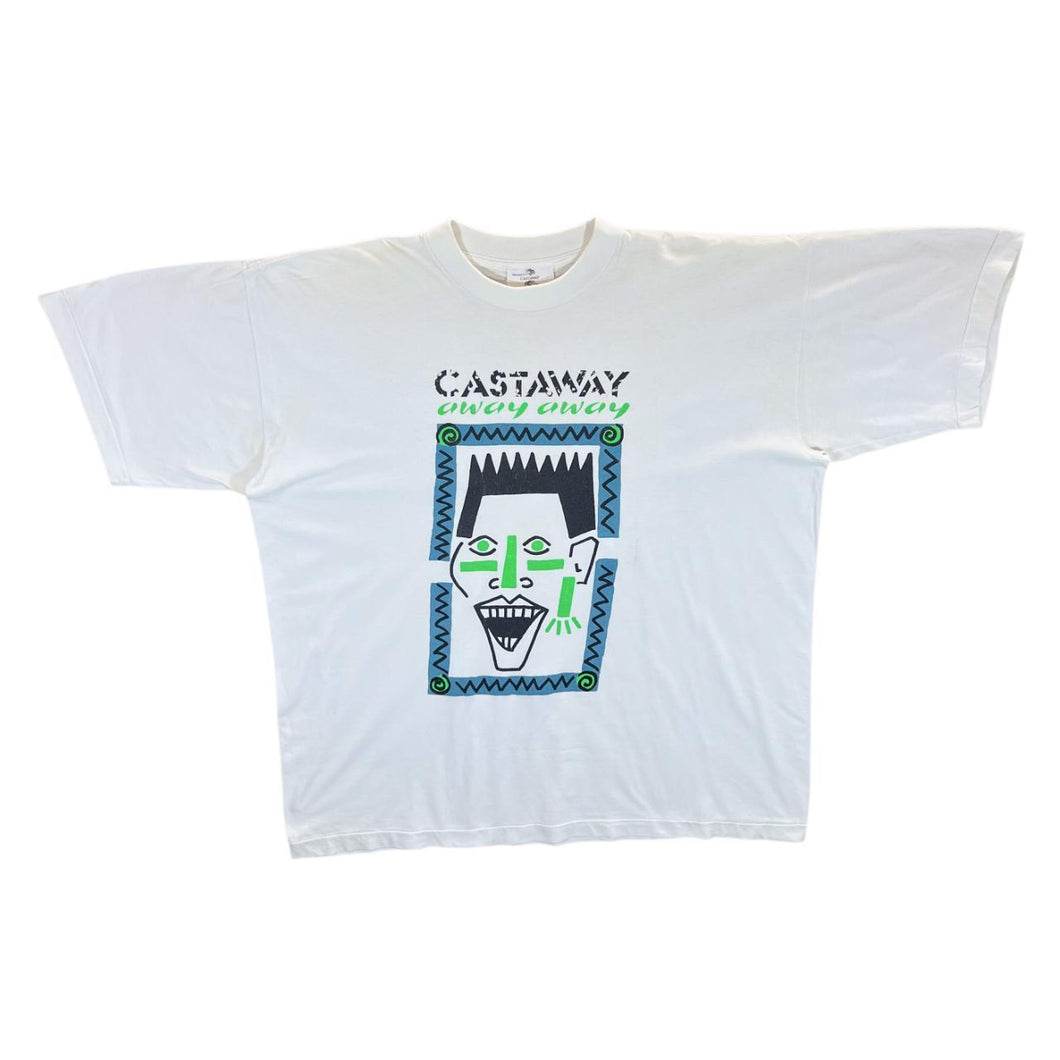 Vintage 90's Castaway Wine Promo Graphic Single Stitch White T-Shirt